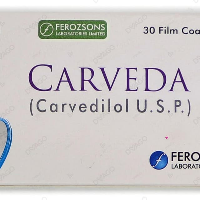Carveda Tablets 6.25mg 3X10's